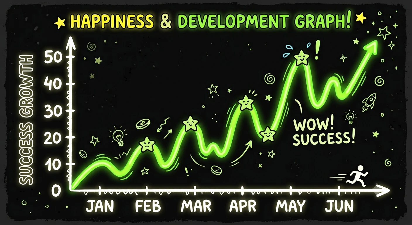Illustration of an upward-trending line graph tracking growth over months